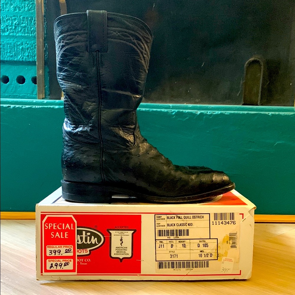 Justin Boots Black Cowboy Western Boots